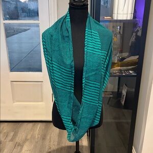 American Eagle Striped Teal Infinity Scarf